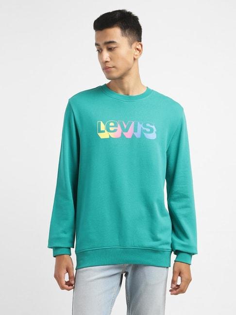 levi's-green-cotton-regular-fit-printed-sweatshirt