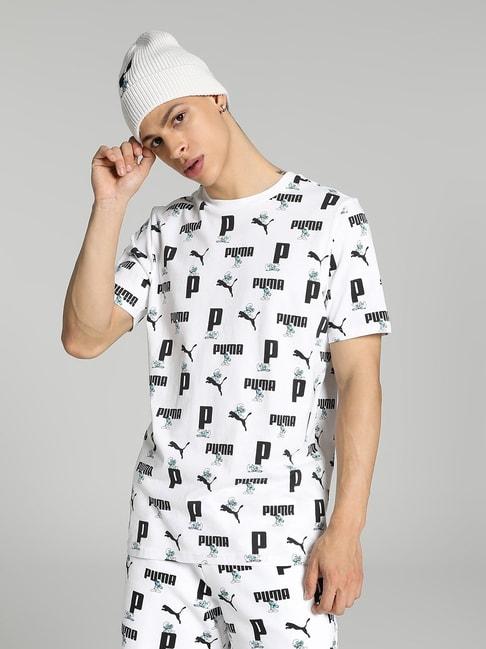 puma-white-cotton-regular-fit-printed-t-shirt
