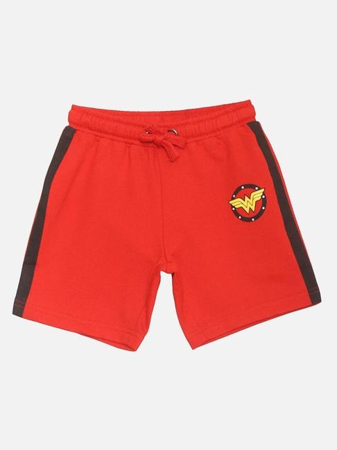 kidsville-kids-red-solid-shorts