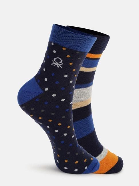 United Colors of Benetton Multi Regular Fit Printed Socks - Pack of 2