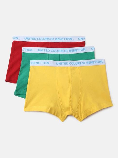 United Colors of Benetton Kids Multicolor Solid Trunks (Pack Of 3)