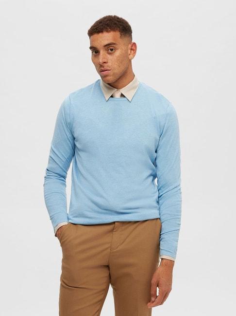 selected-homme-light-blue-regular-fit-sweater