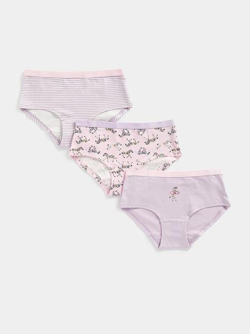 mothercare-kids-light-purple-&-light-pink-printed-briefs-(pack-of-3)