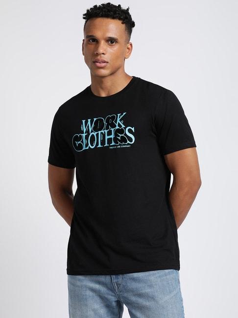 Lee Black Slim Fit Graphic Print Crew T-Shirt