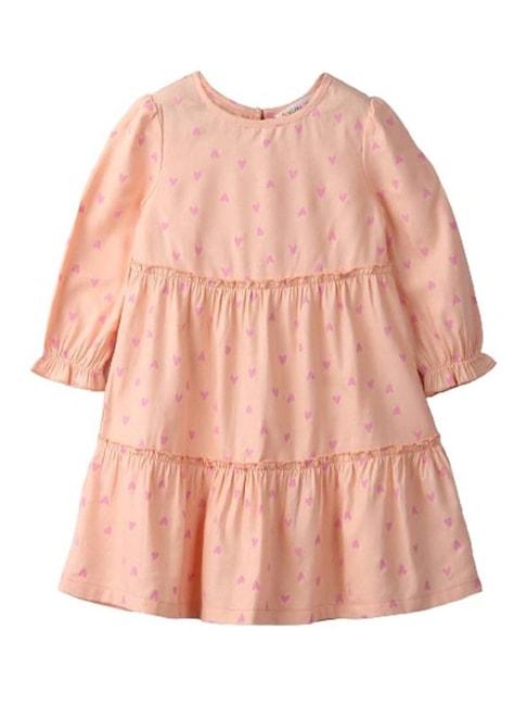 beebay-kids-peach-printed-full-sleeves-dress