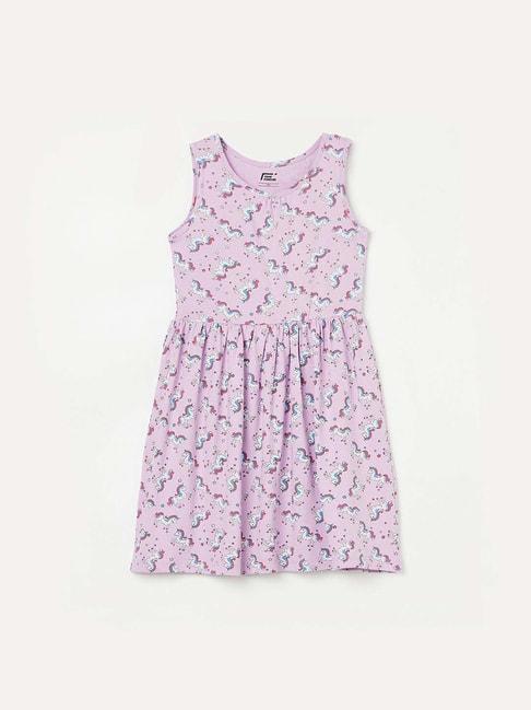 Fame Forever by Lifestyle Kids Lilac Cotton Printed Dress