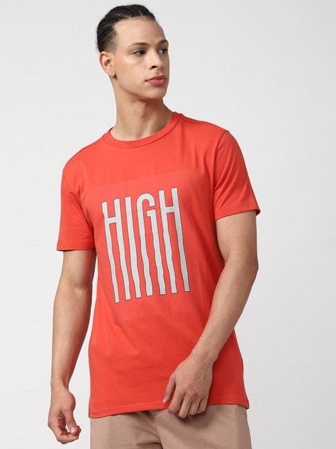 Forever21 Red Cotton Regular Fit Printed T-Shirt