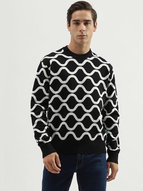 united-colors-of-benetton-black-&-white-cotton-regular-fit-printed-sweater