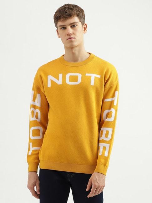 united-colors-of-benetton-yellow-cotton-regular-fit-printed-sweater