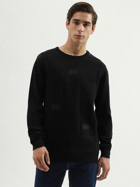 united-colors-of-benetton-black-cotton-regular-fit-printed-sweater