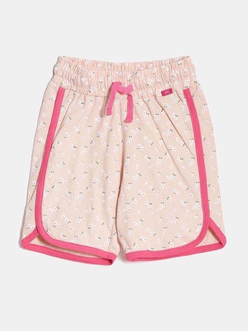 dixcy-slimz-kids-peach-cotton-floral-print-shorts