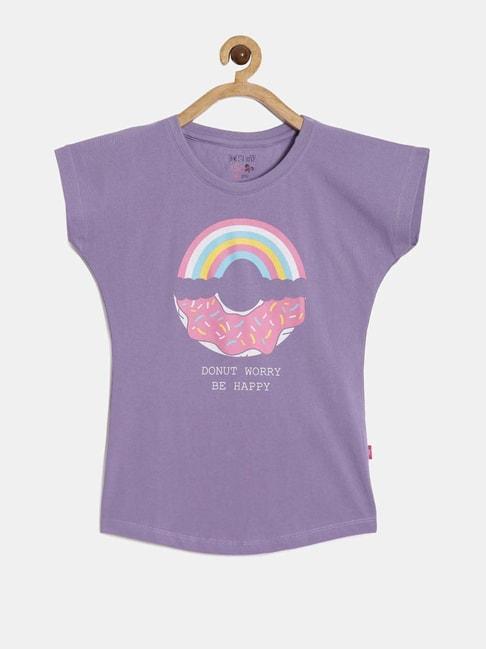 dixcy-slimz-kids-purple-cotton-printed-t-shirt