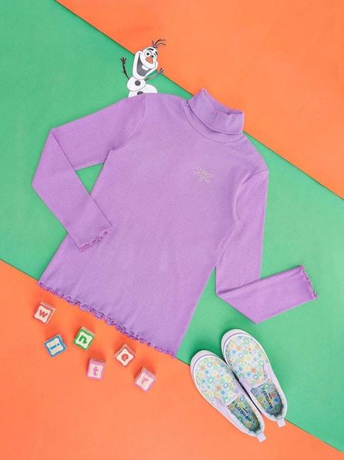 Pantaloons Junior Kids Lavender Embellished Full Sleeves Sweatshirt