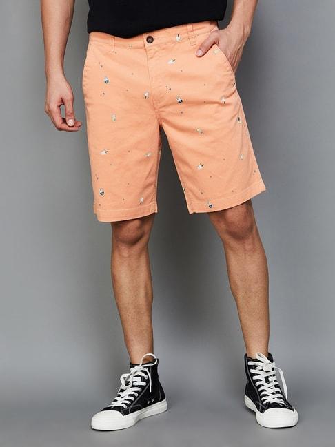 fame-forever-by-lifestyle-orange-regular-fit-printed-shorts