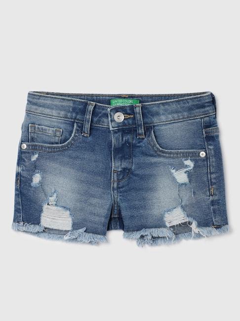 United Colors of Benetton Kids Girl's Solid Regular Fit Shorts