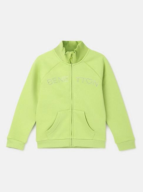 United Colors of Benetton Kids Regular Fit High Neck Solid Girl's Sweatshirt