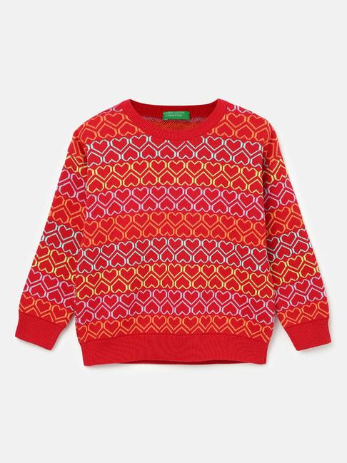 United Colors of Benetton Kids Girl's Regular Fit Crew Neck Knitted Sweater