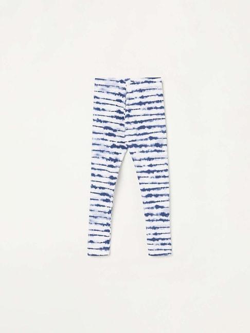 Fame Forever by Lifestyle Kids Navy & White Cotton Printed Leggings