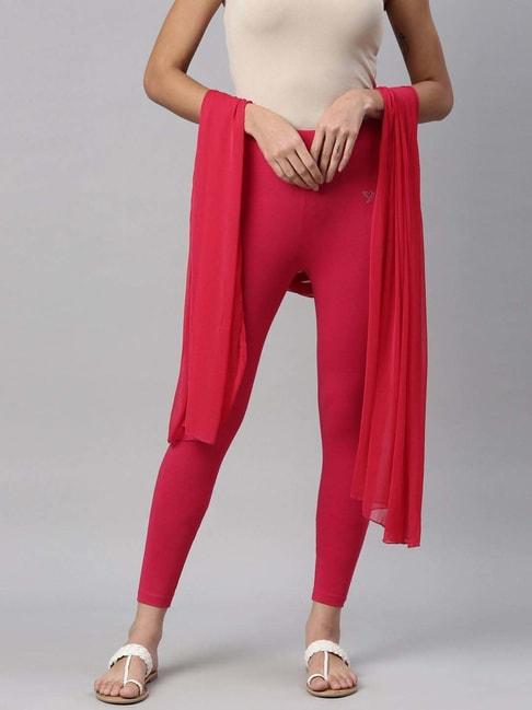 twin-birds-pink-cotton-ankle-length-leggings-with-dupatta