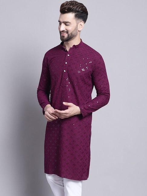sojanya-purple-cotton-regular-fit-embellished-kurta