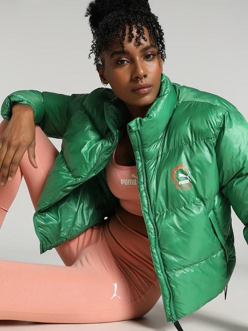 Puma Green Relaxed Fit Puffer Jacket