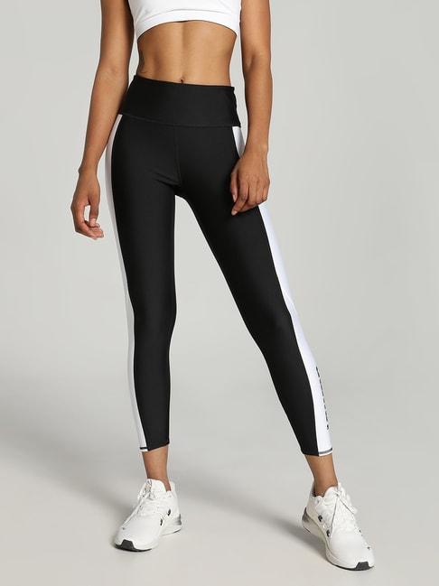 puma-black-&-white-color-block-sports-leggings