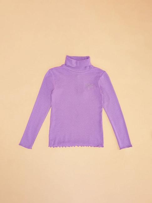 Pantaloons Junior Lilac Solid Full Sleeves Sweatshirt