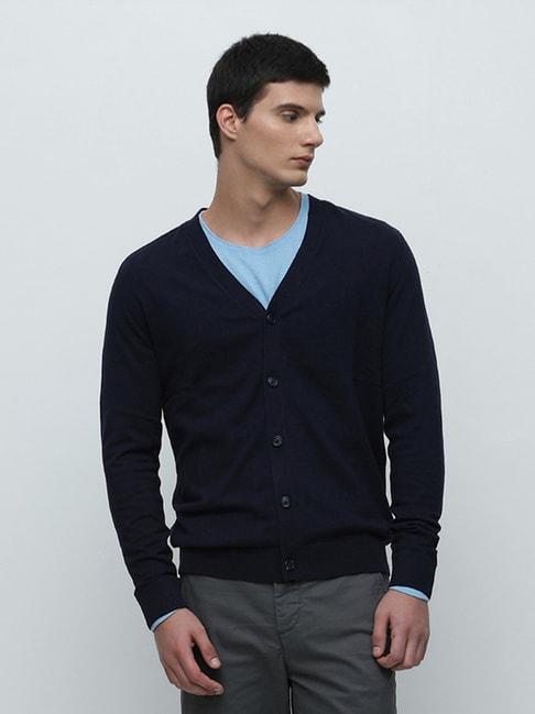 selected-homme-navy-regular-fit-cotton-cardigan