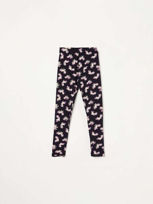 Fame Forever by Lifestyle Kids Navy Cotton Printed Leggings