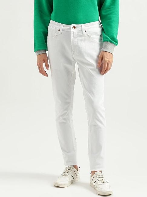 United Colors Of Benetton White Cotton Skinny Fit Jeans