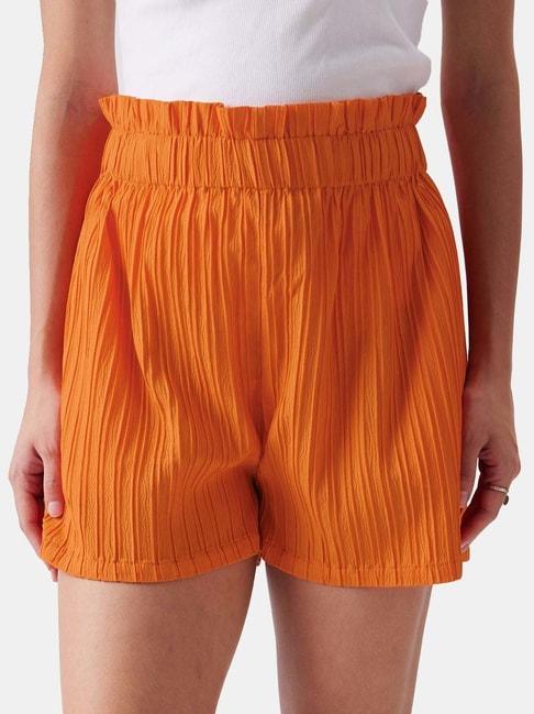 The Souled Store Orange Cotton Shorts