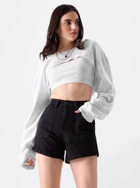 The Souled Store Black Cotton Shorts