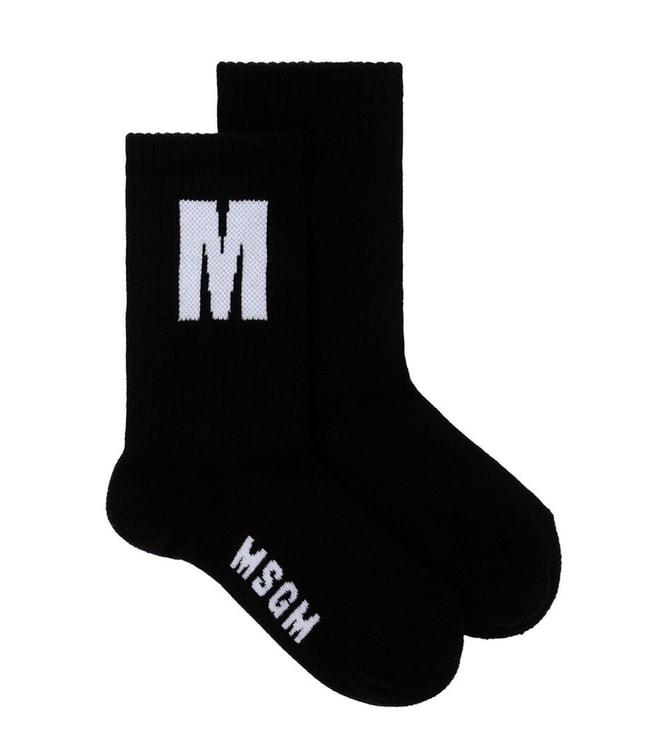 MSGM Kids Black Woven Socks (4-6 Y)