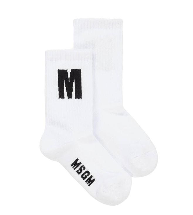 MSGM Kids White Woven Socks (12-14 Y)