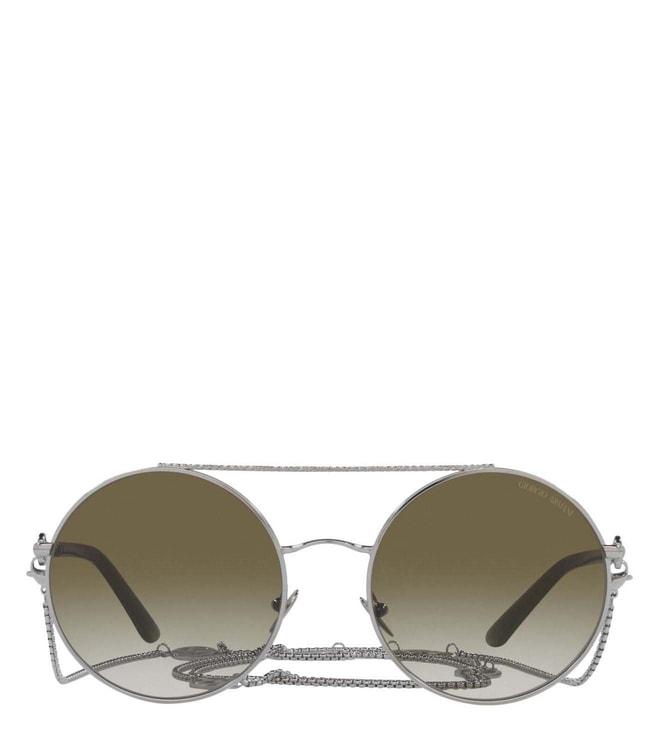 Armani Visionary Luxury 0AR613530158E56 Green UV Protected Round Sunglasses for Women