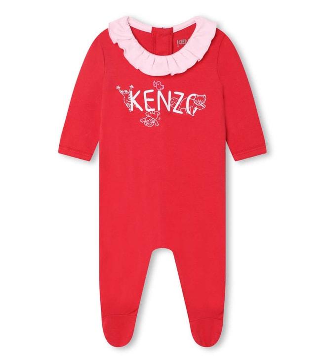 Kenzo Kids Dark Red Logo Regular Fit Romper