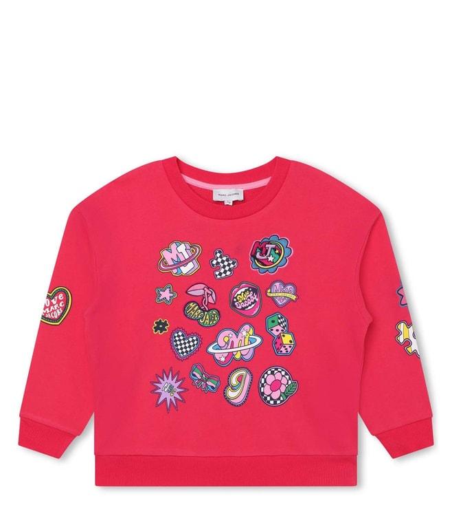 Marc Jacobs Kids Fuschia Printed Regular Fit Sweatshirt