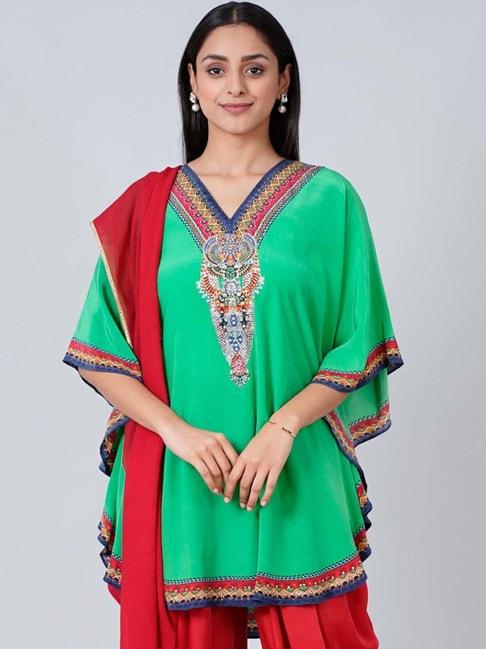 First Resort By Ramola Bachchan Green Embellished Tunic