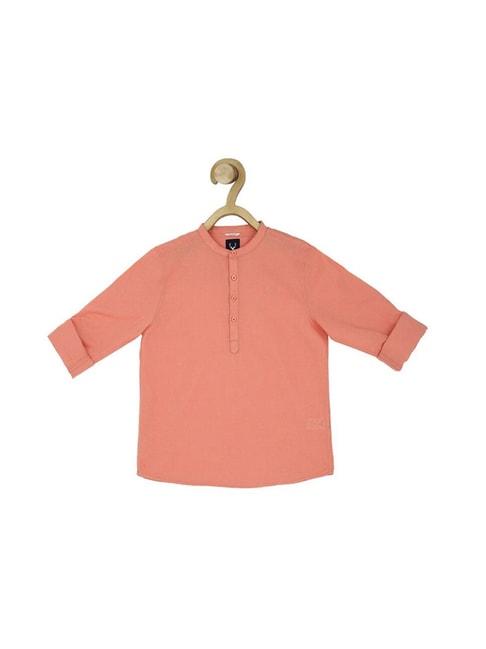 allen-solly-junior-peach-solid-full-sleeves-kurta-shirt