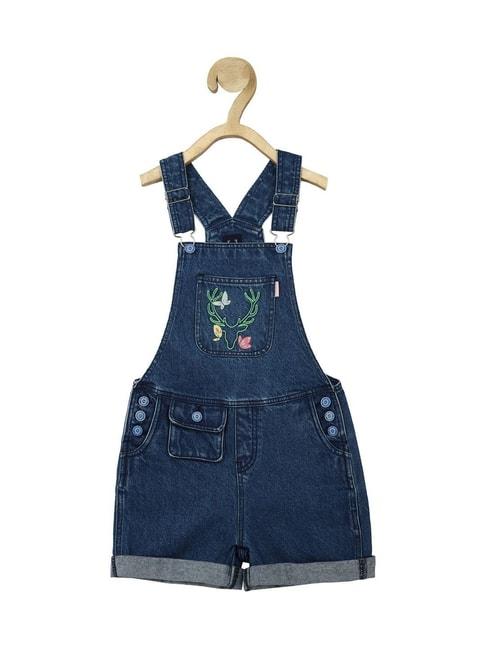 Allen Solly Junior Navy Embroidered Dungaree