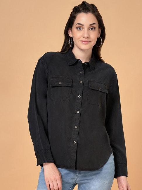 SF Jeans by Pantaloons Black Regular Fit Shirt