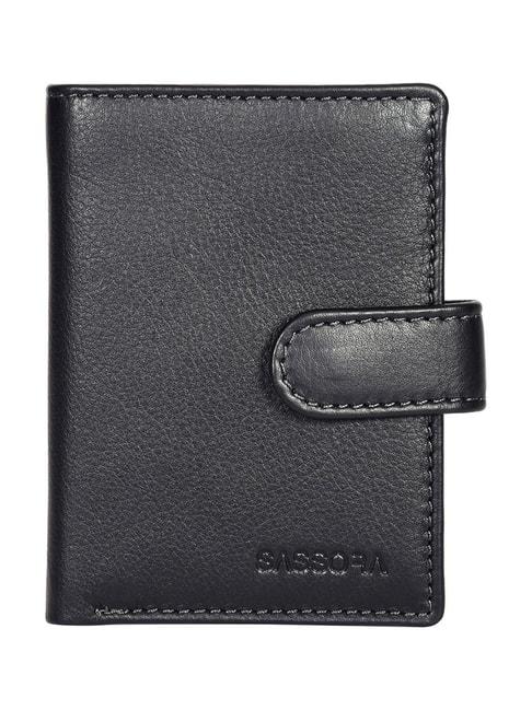 SASSORA Pablo Black Small Leather Coin & Card Case