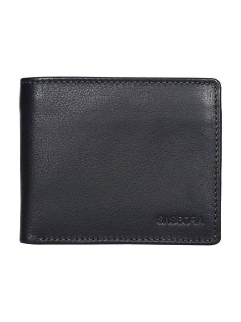 SASSORA Pablo Black Small Leather Bi-Fold Wallet for Men