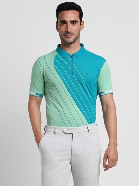 peter-england-perform-green-slim-fit-printed-polo-t-shirt