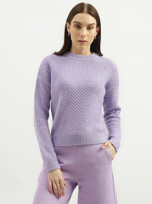 United Colors of Benetton Lavender Self Design Sweater