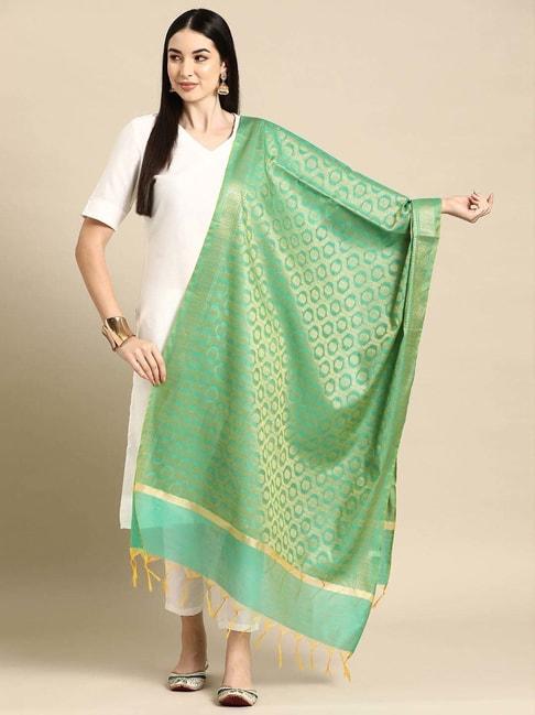 banarasi-style-green-cotton-woven-pattern-dupatta