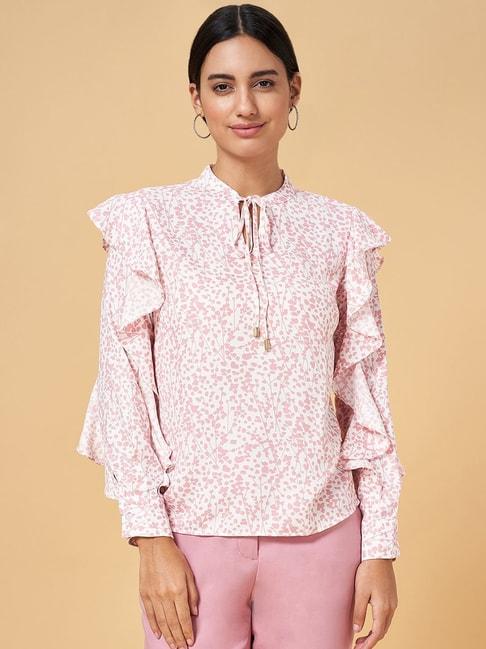 annabelle-by-pantaloons-white-&-pink-printed-top