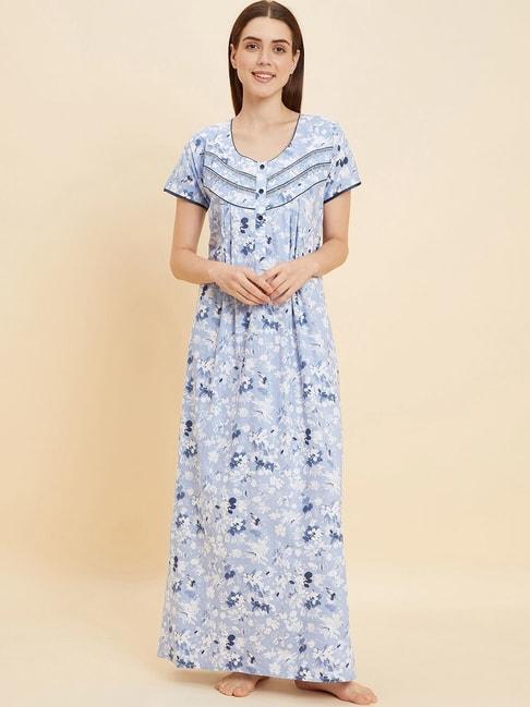 sweet-dreams-blue-cotton-printed-night-gown
