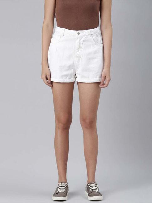 London Rag White Cotton Shorts