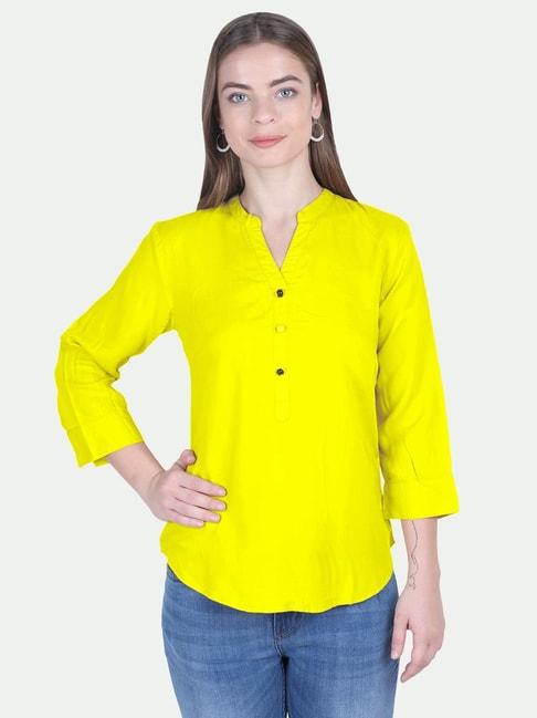 PATRORNA Yellow Regular Fit Tunic